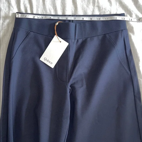 New Quince Ultra Stretch Wide Leg Pants Navy Sz Small 32 Long - Picture 7 of 11